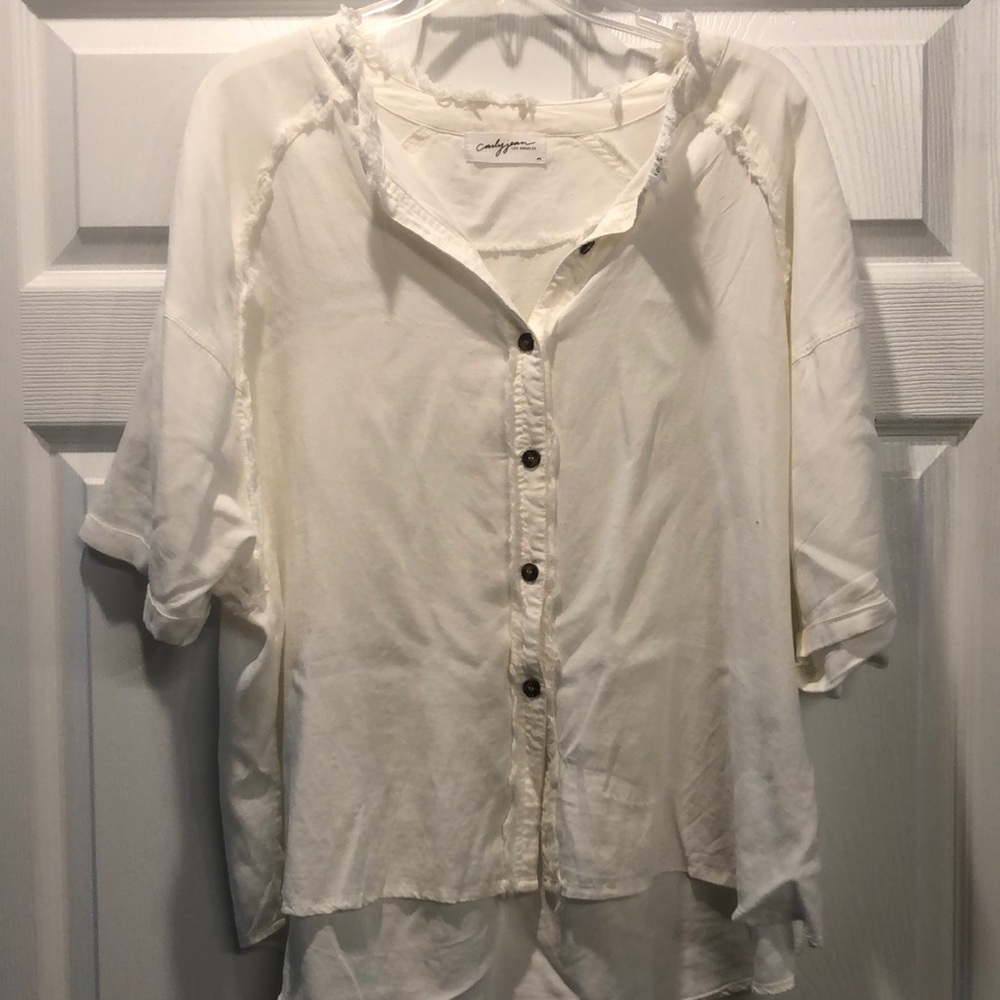 Carly Jean White Button Down